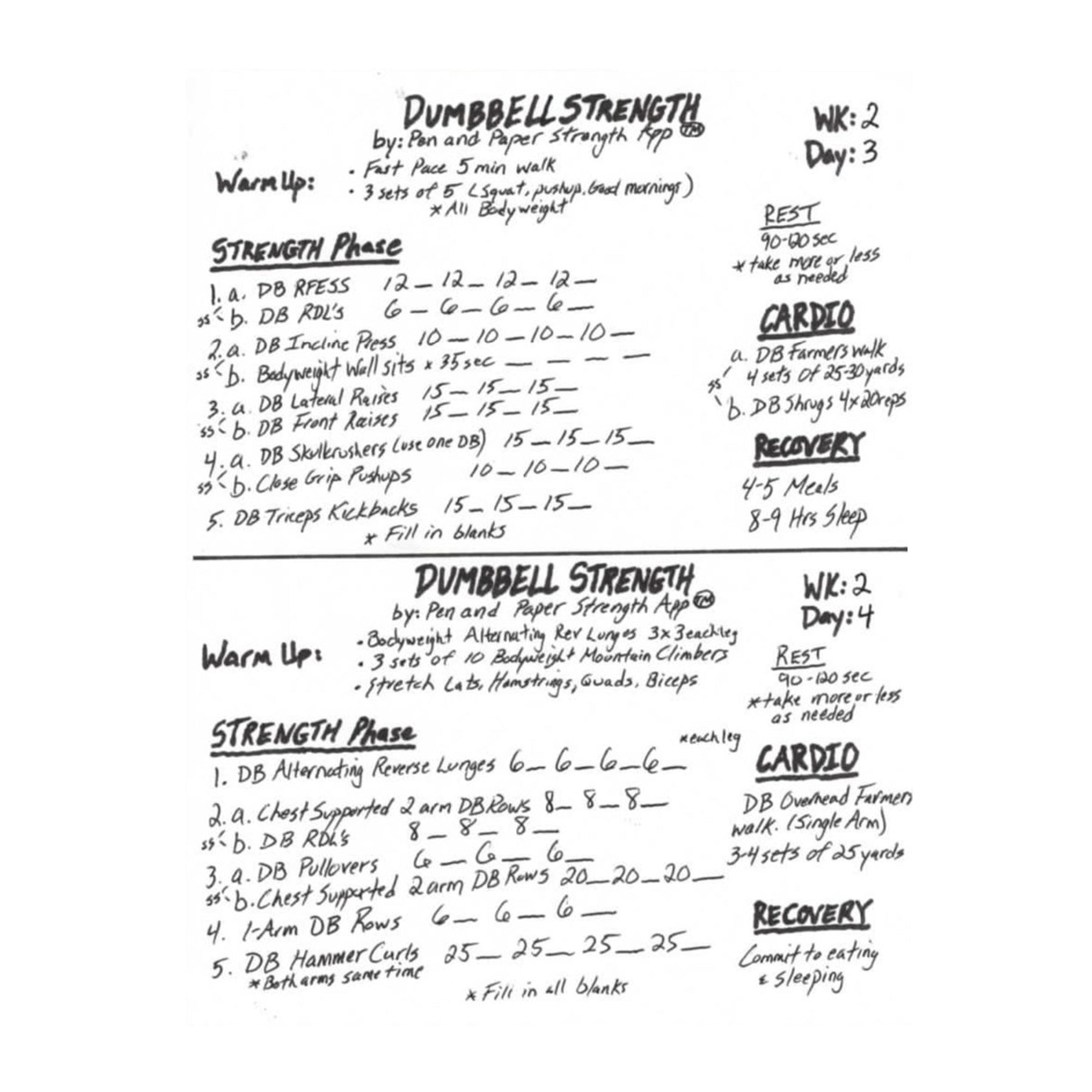 Dumbbell Strength Plan Pen And Paper Strength App Dumbbell strength plan pen and paper strength app